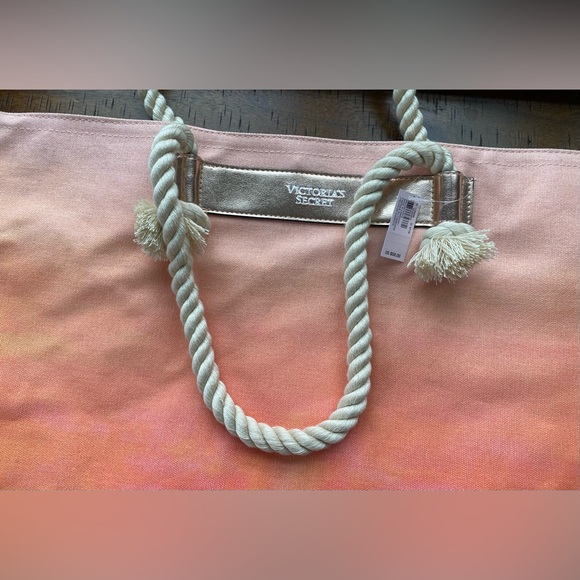 •NWT•Victoria’s Secret Ombré XL Tote Bag with Braided Rope Handles - Picture 2 of 13